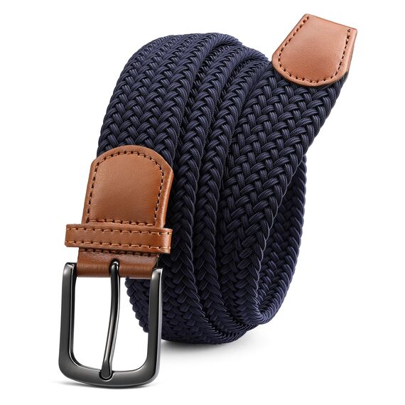 CHAOREN Elastischer Gürtel Herren, Stretch Gürtel Stoff ohne Löcher 35mm, Flechtgürtel für Golfhosen Lässige Shorts Jeans