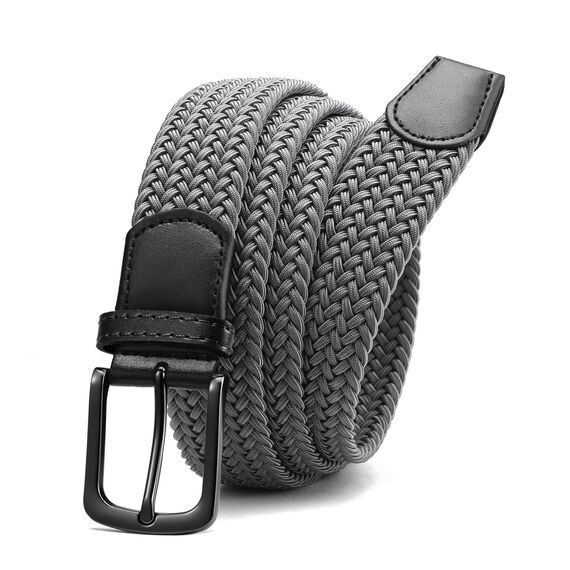 CHAOREN Elastischer Gürtel Herren, Stretch Gürtel Stoff ohne Löcher 35mm, Flechtgürtel für Golfhosen Lässige Shorts Jeans