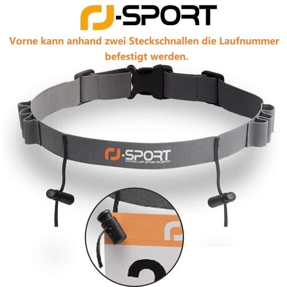 RJ-Sport Triathlon Startnummernband Laufgurt mit Nummernhalter & 6 Gel-Halter für Joggen Radfahren Marathons, Blua