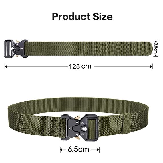 AivaToba Taktischer Gürtel Herren, Schnellverschluss Military Style Nylon Canvas Arbeitsgürtel Gürtel mit Metallschnalle für Draussen Sportarten Camping Vatertag