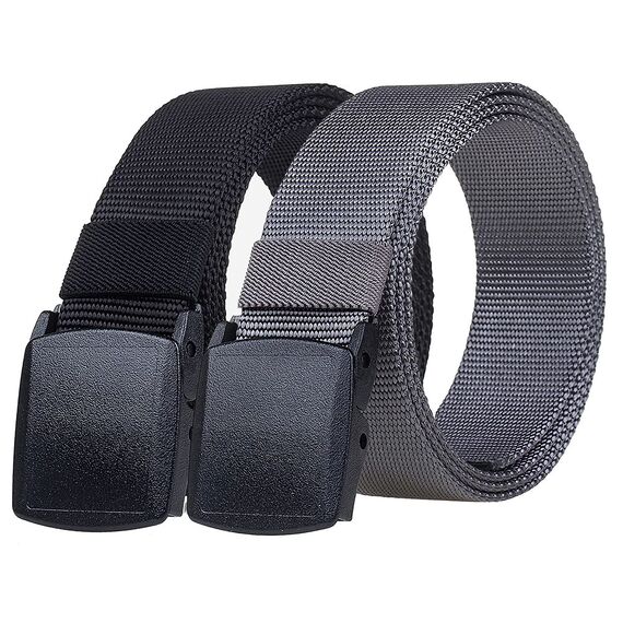 TENINE 2 Stück Taktischer Gürtel, Unisex Gürtel für Damen & Herren 3.8cm Breite Nylon Canvas Stoffgürtel Militär Web Arbeitsgürtel Verstellbarer 135cm mit Schnellverschluss YKK Schnalle