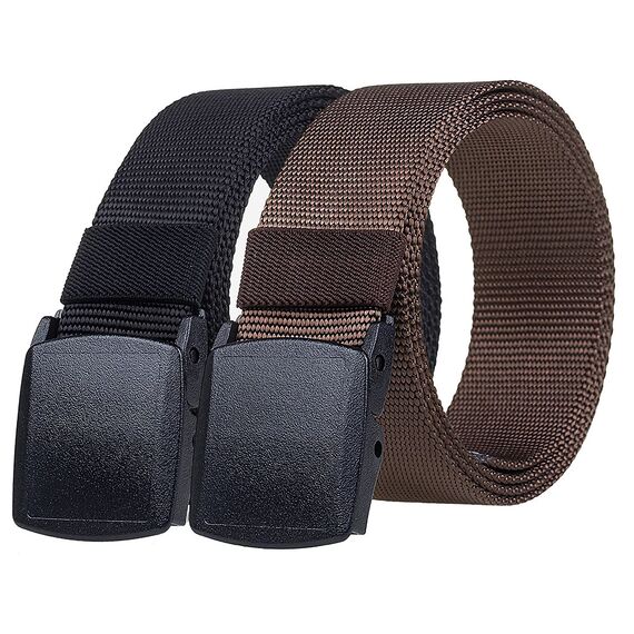 TENINE 2 Stück Taktischer Gürtel, Unisex Gürtel für Damen & Herren 3.8cm Breite Nylon Canvas Stoffgürtel Militär Web Arbeitsgürtel Verstellbarer 135cm mit Schnellverschluss YKK Schnalle