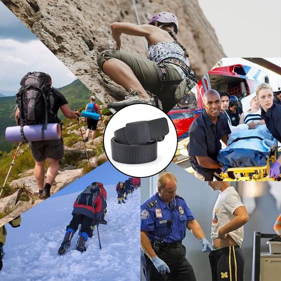 TENINE 2 Stück Taktischer Gürtel, Unisex Gürtel für Damen & Herren 3.8cm Breite Nylon Canvas Stoffgürtel Militär Web Arbeitsgürtel Verstellbarer 135cm mit Schnellverschluss YKK Schnalle