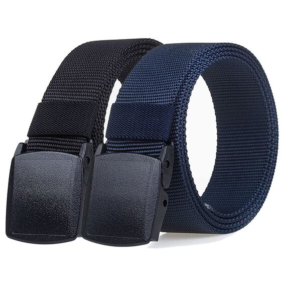 TENINE 2 Stück Taktischer Gürtel, Unisex Gürtel für Damen & Herren 3.8cm Breite Nylon Canvas Stoffgürtel Militär Web Arbeitsgürtel Verstellbarer 135cm mit Schnellverschluss YKK Schnalle