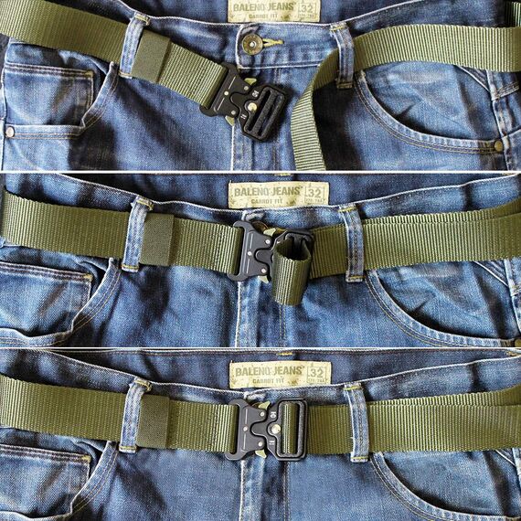 AivaToba Taktischer Gürtel Herren, Schnellverschluss Military Style Nylon Canvas Arbeitsgürtel Gürtel mit Metallschnalle für Draussen Sportarten Camping Vatertag