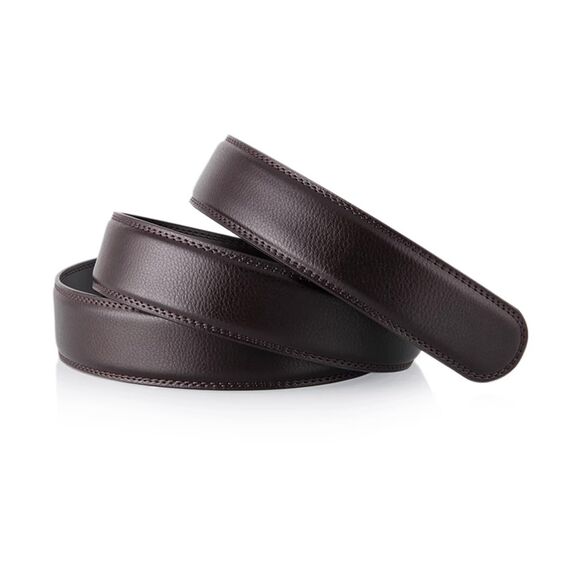 EKdirect 2 Stück Herren Ersatzgürtel ohne Schnalle Leder Automatik Gürtel (Braun Braun, 120cm)