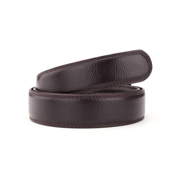 EKdirect 2 Stück Herren Ersatzgürtel ohne Schnalle Leder Automatik Gürtel (Braun Braun, 130cm)