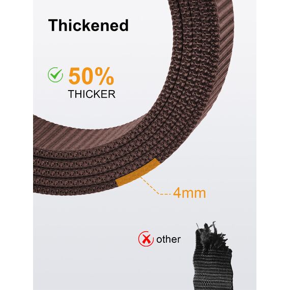 JUKMO Ratsche Gürtel Herren, Nylon Web Automatik Taktischer Arbeit Gürtel (Kaffee, Für Taille 106cm-135cm (Länge 150cm))