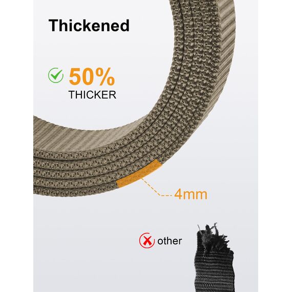 JUKMO Ratsche Gürtel Herren, Nylon Web Automatik Taktischer Arbeit Gürtel (Khaki, Für Taille 106cm-135cm (Länge 150cm))