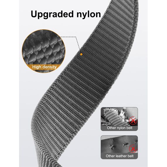 JUKMO Ratsche Gürtel Herren, Nylon Web Automatik Taktischer Arbeit Gürtel (Grau, Für Taille 106cm-135cm (Länge 150cm))