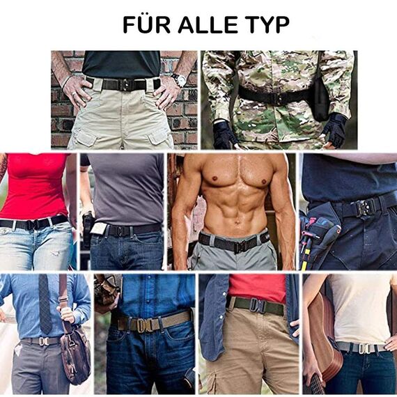 LC-dolida Taktischer Gürtel Herren, Militär Arbeitsgürte, Sicherheitsggurte Beutegürtel mit 2 Taktischen Schlüsselhaken&Metallschnalle, Taktische Gurt Belt für Outdoor Sport Camping Jagen