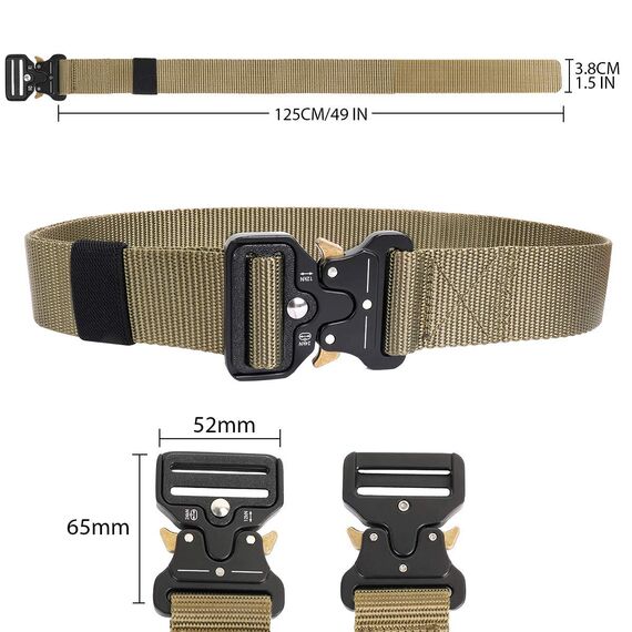LC-dolida Taktischer Gürtel Herren, Militär Arbeitsgürte, Sicherheitsggurte Beutegürtel mit 2 Taktischen Schlüsselhaken&Metallschnalle, Taktische Gurt Belt für Outdoor Sport Camping Jagen