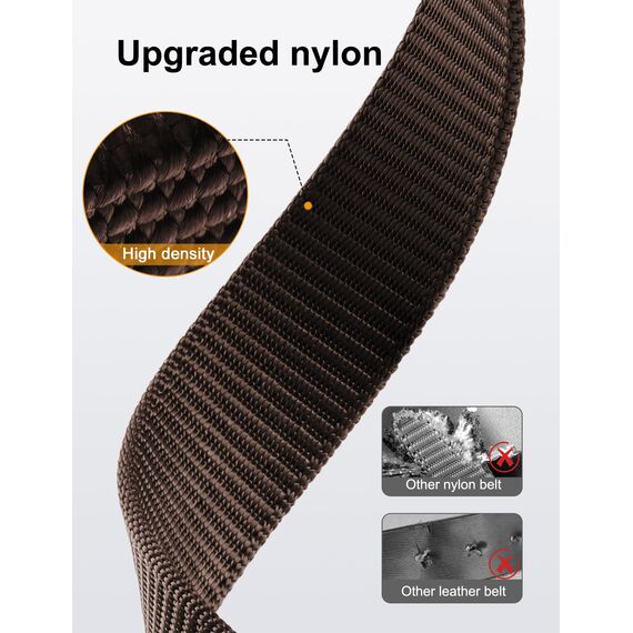 JUKMO Ratsche Gürtel Herren, Nylon Web Automatik Taktischer Arbeit Gürtel (Kaffee, Für Taille 106cm-135cm (Länge 150cm))