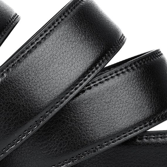 EKdirect 2 Stück Herren Ersatzgürtel ohne Schnalle Leder Automatik Gürtel (Schwarz Schwarz, 120cm)