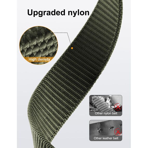 JUKMO Ratsche Gürtel Herren, Nylon Web Automatik Taktischer Arbeit Gürtel (Grün, Für Taille 106cm-135cm (Länge 150cm))