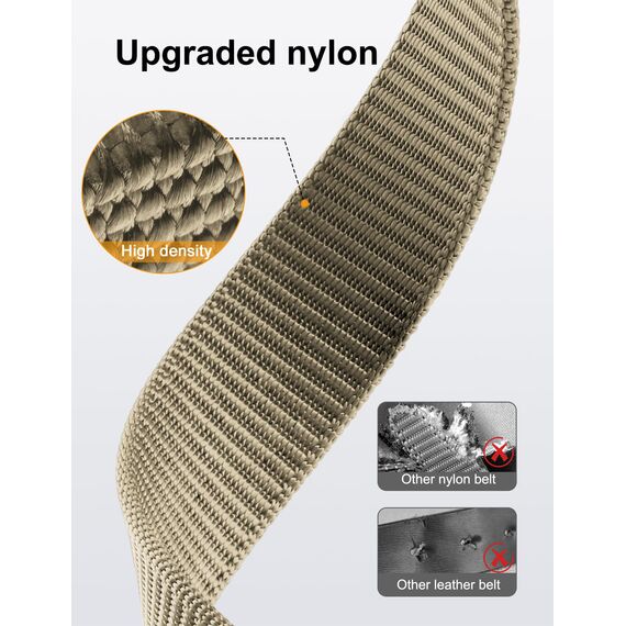 JUKMO Ratsche Gürtel Herren, Nylon Web Automatik Taktischer Arbeit Gürtel (Khaki, Für Taille 60cm-105cm (Länge 120cm))