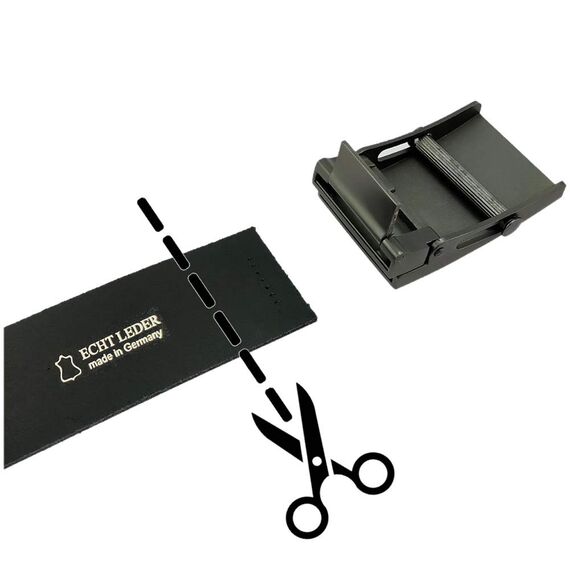 GravurManufakturBerlin Hosengürtel Feuerwehr Gott zur Ehr Dem Nächsten zur Wehr - Schließe silbern-poliert - Rindsleder 4 cm breit schwarz - Einheitslänge - kürzbar