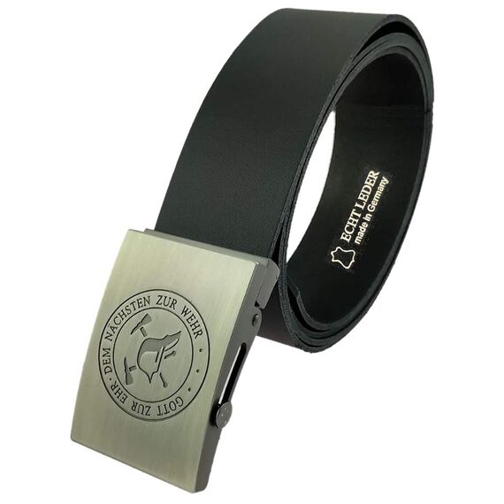 GravurManufakturBerlin Gürtelschließe für Hosengürtel Feuerwehr Gott zur Ehr Dem Nächsten zur Wehr - 4 cm breit ohne Gürtel