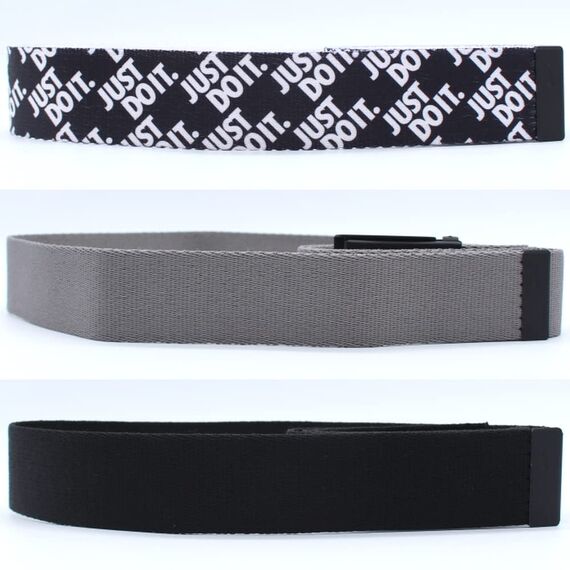 Nike 3er Pack Web Belt Herrengürtel (3er Pack), Schwarz/Weiß/Grau., Einheitsgröße