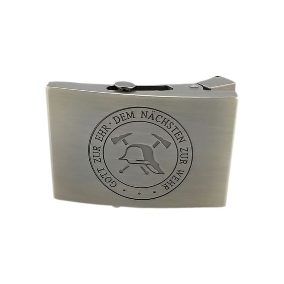 GravurManufakturBerlin Gürtelschließe für Hosengürtel Feuerwehr Gott zur Ehr Dem Nächsten zur Wehr - 4 cm breit ohne Gürtel