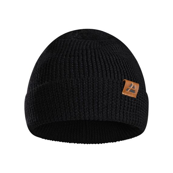 DANISH ENDURANCE Merino Mütze, Klassische Wollmütze, Warme Wintermütze, Thermo Beanie, Unisex, für Damen & Herren, Schwarz, One Size