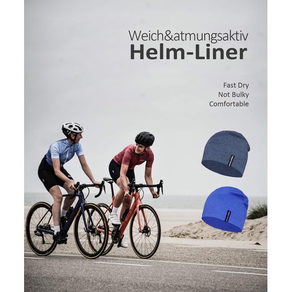 EMPIRELION 9" Multifunktionale Leichte Sommermütze Running Beanie-Mützen Skull Cap Radsport-Kappen Helmfutter Helm Unterziehmütze Schlaf Kappen für Damen Herren (Stahlblaue Melange)