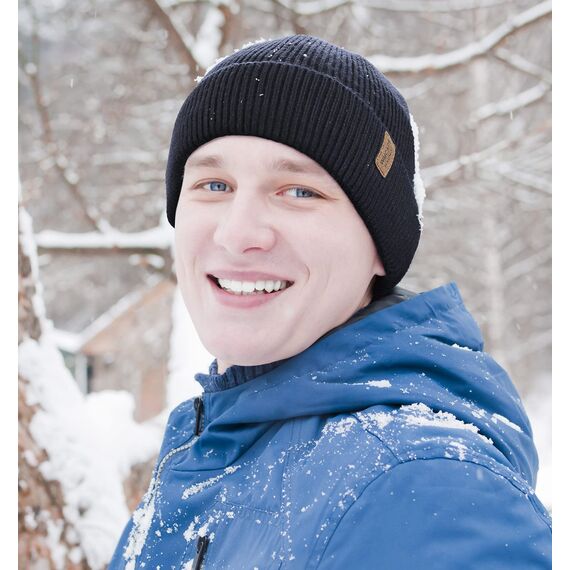 Wmcaps Beanie Mütze, Herren Winter Warme Unisex Wintermütze Strickmütze Dehnbare Weiche Wollmütze mit Bündchen und Dickem Warmem Futter Geschenke für Freundin männer Frauen, Hellgrau