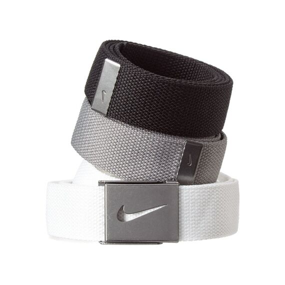 NIKE 3er-Pack Web Belt Herrengürtel, grau, One size