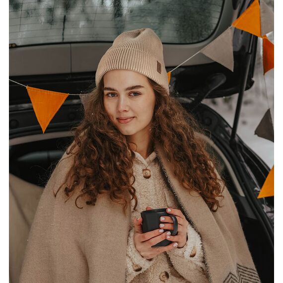 Wmcaps Beanie Mütze, Herren Winter Warme Unisex Wintermütze Strickmütze Dehnbare Weiche Wollmütze mit Bündchen und Dickem Warmem Futter Geschenke für Freundin männer Frauen, Braun/Schwarz