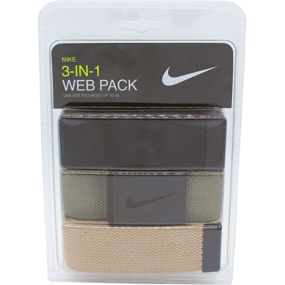 Nike Golf Herren 3-in-1 Webgürtel, Einheitsgröße, Schwarz/Oliv/Khaki