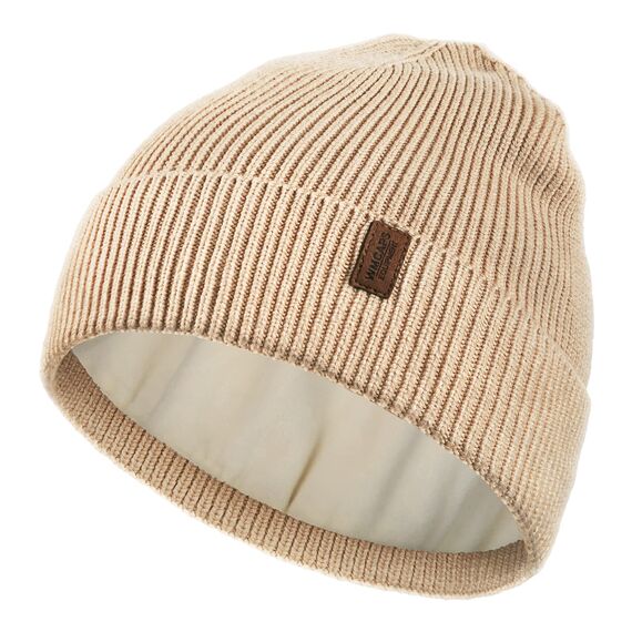 Wmcaps Beanie Mütze, Herren Winter Warme Unisex Wintermütze Strickmütze Dehnbare Weiche Wollmütze mit Bündchen und Dickem Warmem Futter Geschenke für Freundin männer Frauen (Beige）