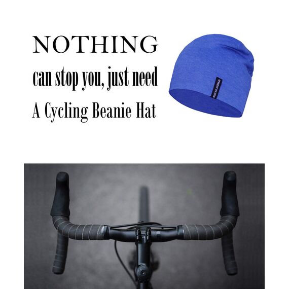 EMPIRELION 9" Multifunktionale Leichte Running Beanie-Mützen Skull Cap Radsport-Kappen Helmfutter Helm Unterziehmütze Schlaf Kappen für Damen Herren (Königsblau Melange)