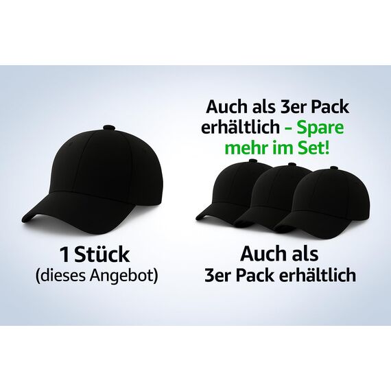 4sold Baseball Cap Baumwolle, Unisex Baseballkappe Herren Damen, Verstellbar Einheitsgröße, Sonnenmütze, Leicht & Atmungsaktiv, Sport Freizeit Outdoor