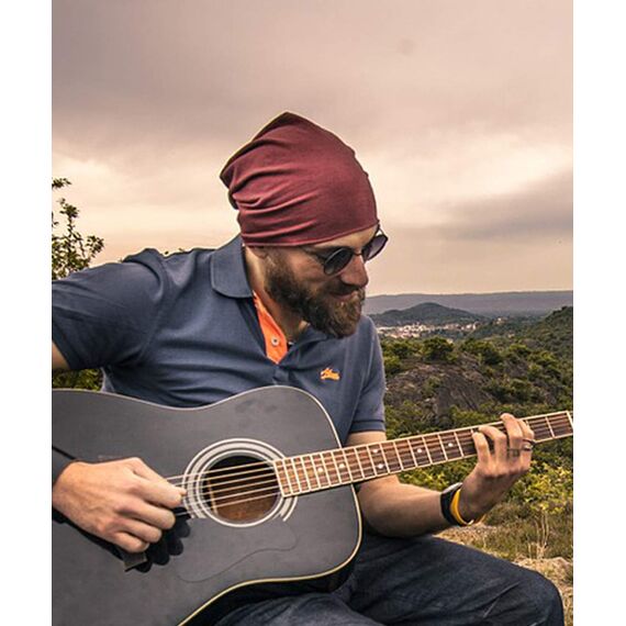 EMPIRELION 9" Multifunktionale Leichte Mütze Running Beanie-Mützen Skull Cap Radsport-Kappen Helmfutter Helm Unterziehmütze Schlaf Kappen für Damen Herren (Rubin Wein Melange)