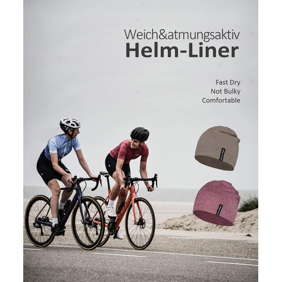 EMPIRELION 9" Multifunktionale Leichte Mütze Running Beanie-Mützen Skull Cap Radsport-Kappen Helmfutter Helm Unterziehmütze Schlaf Kappen für Damen Herren (Rubin Wein Melange)