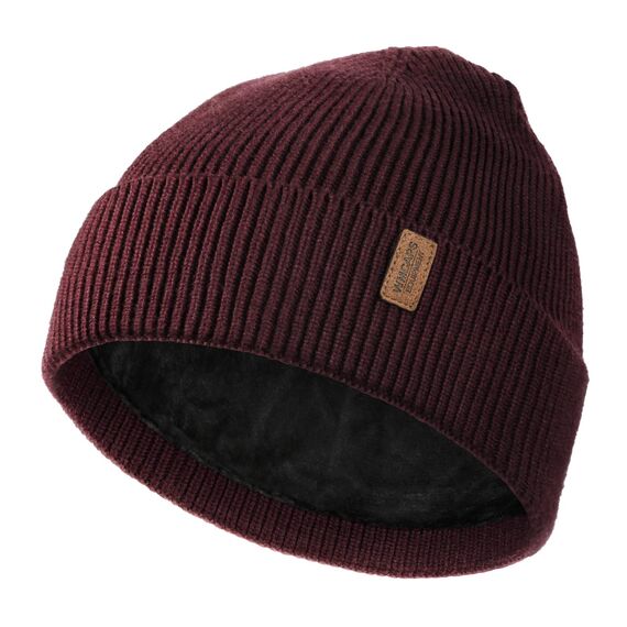 Wmcaps Beanie Mütze, Herren Winter Warme Unisex Wintermütze Strickmütze Dehnbare Weiche Wollmütze mit Bündchen und Dickem Warmem Futter Geschenk für Freundin männer Frauen (Burgunderrot)