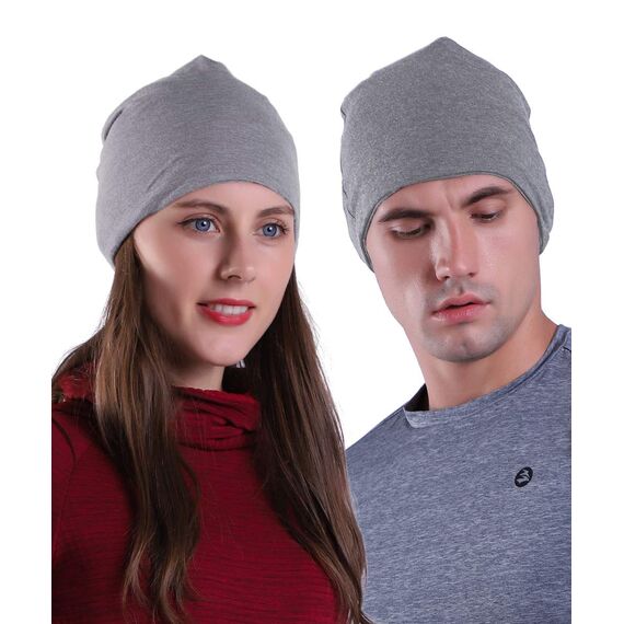 EMPIRELION 9" Multifunktionale Leichte Mütze Running Beanie-Mützen Skull Cap Radsport-Kappen Helmfutter Helm Unterziehmütze Schlaf Kappen für Damen Herren (Mitte grau Melange)