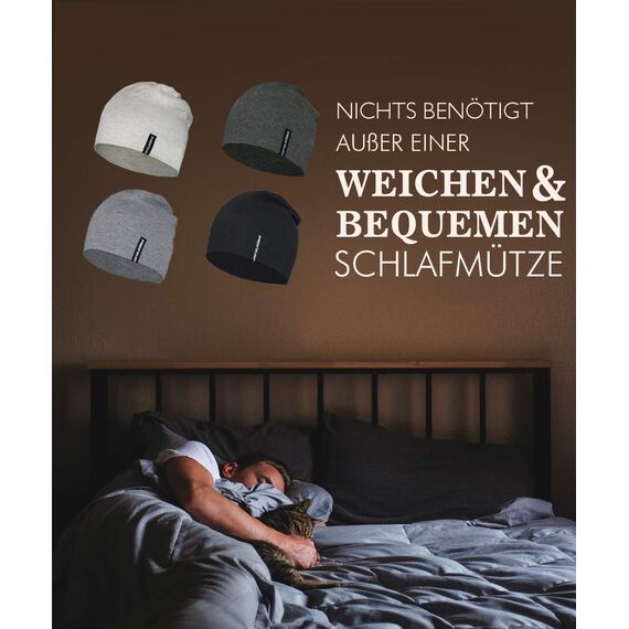 EMPIRELION 9" Multifunktionale Leichte Mütze Running Beanie-Mützen Skull Cap Radsport-Kappen Helmfutter Helm Unterziehmütze Schlaf Kappen für Damen Herren (Mitte grau Melange)