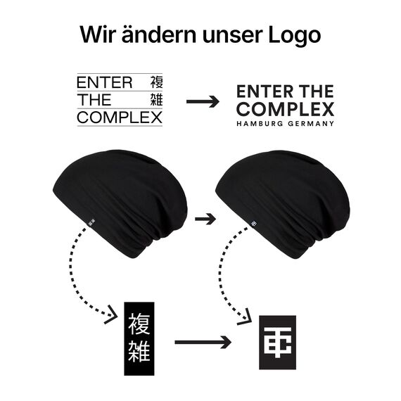 Enter the Complex® Leichte Beanie Mütze, Herren und Damen, Übergangsmütze, Sommer Beanie, Dünne Kopfbedeckung, Baumwolle (Jersey), L/XL, Schwarz