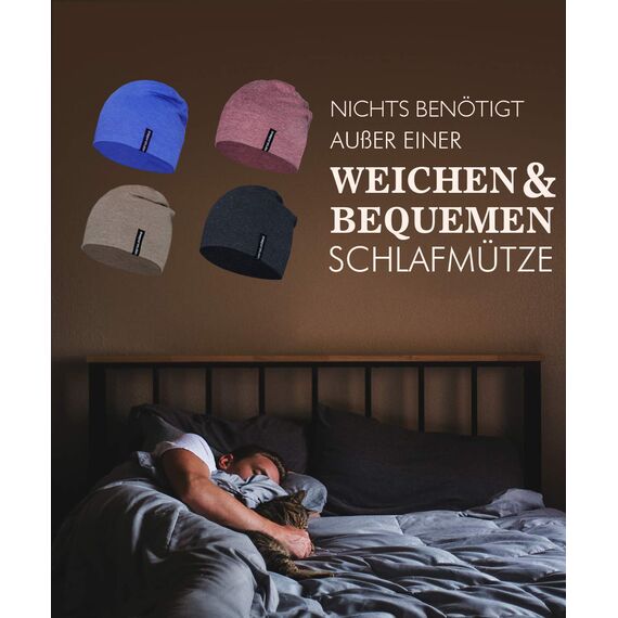 EMPIRELION 9" Multifunktionale Leichte Mütze Running Beanie-Mützen Skull Cap Radsport-Kappen Helmfutter Helm Unterziehmütze Schlaf Kappen für Damen Herren (Rubin Wein Melange)