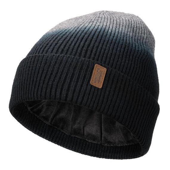 Wmcaps Beanie Mütze, Herren Winter Warme Unisex Wintermütze Strickmütze Dehnbare Weiche Wollmütze mit Bündchen und Dickem Warmem Futter Geschenke für Freundin männer Frauen, Tie-Dye Schwarz Grau
