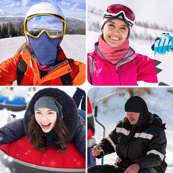 4 Stück Winter Loop Schal für Herren & Damen,Weichem Fleece Schlauchschal Winddicht Halstuch Halswärmer für Outdoor Skifahren motorrad Radfahren.