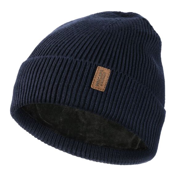 Wmcaps Beanie Mütze, Herren Winter Warme Unisex Wintermütze Strickmütze Dehnbare Weiche Wollmütze mit Bündchen und Dickem Warmem Futter Geschenke für Freundin männer Frauen （Navy Blau)