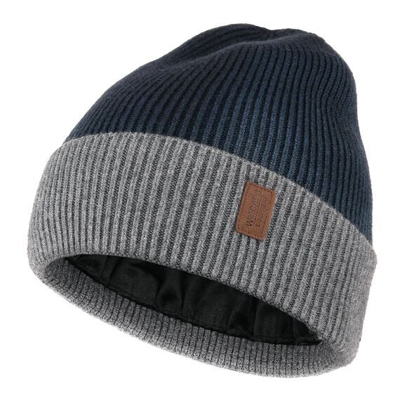 Wmcaps Beanie Mütze, Herren Winter Warme Unisex Wintermütze Strickmütze Dehnbare Weiche Wollmütze mit Bündchen und Dickem Warmem Futter Geschene für Freundin männer Frauen (Tie-dye Hellgrau)
