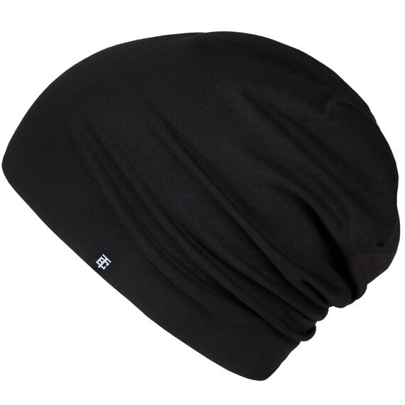 Enter the Complex® Leichte Beanie Mütze, Herren und Damen, Übergangsmütze, Sommer Beanie, Dünne Kopfbedeckung, Baumwolle (Jersey), L/XL, Schwarz