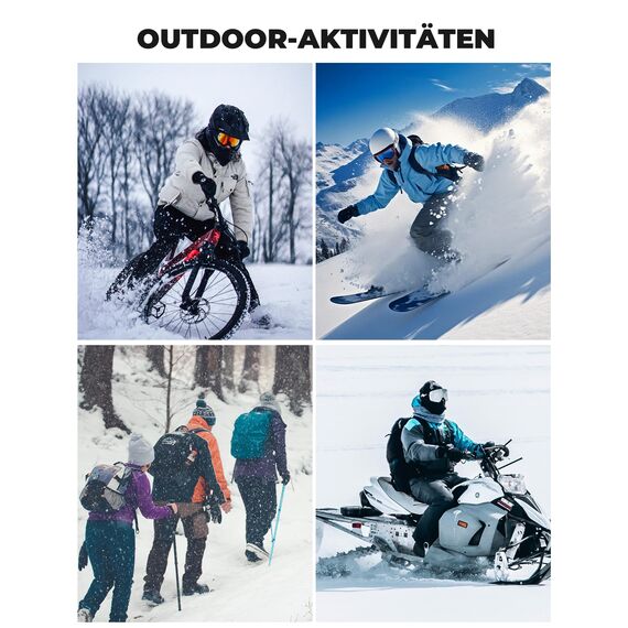 ROCKBROS Sturmhaube Balaclava Skimaske Winddicht Warm für Fahrrad Ski Motorrad Winter Unisex Einheitsgröße, Grau