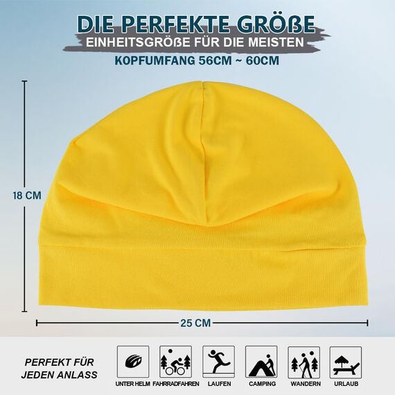 EINSKEY Fahrradmütze Unter Helm, Leichte Dünne Baumwollmütze für Herren und Damen, Perfekt als Schlafmütze, Laufmütze, Skull Cap oder Chemo Kopfbedeckung - 2er Pack