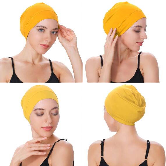 EINSKEY Fahrradmütze Unter Helm, Leichte Dünne Baumwollmütze für Herren und Damen, Perfekt als Schlafmütze, Laufmütze, Skull Cap oder Chemo Kopfbedeckung - 2er Pack