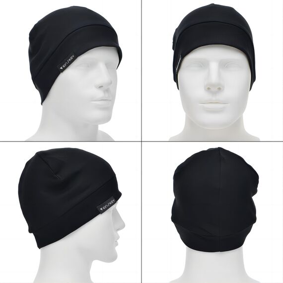 EINSKEY Fahrradmütze Unter Helm, Leichte Dünne Baumwollmütze für Herren und Damen, Perfekt als Schlafmütze, Laufmütze, Skull Cap oder Chemo Kopfbedeckung - 2er Pack