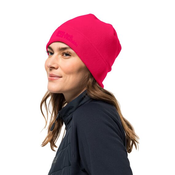 Jack Wolfskin Unisex Real Stuff Beanie-Mütze, Pink Dahlia, Einheitsgröße EU